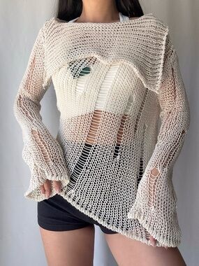 Philosophy Di Lorenzo Serafini Knit Sweater in Beige